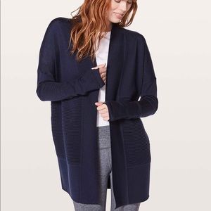 Lululemon “Sit in Lotus Wrap II” - Navy Blue Cardigan